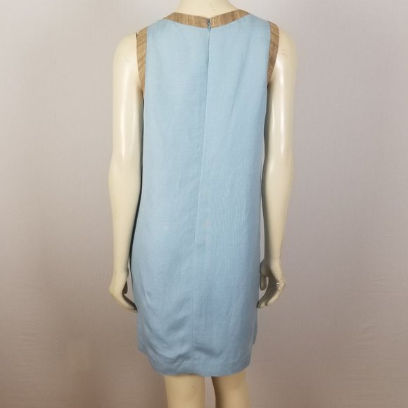 Vintage Geary Roark sleeveless blue and brown‎ shift dress size S - Picture 6 of 8
